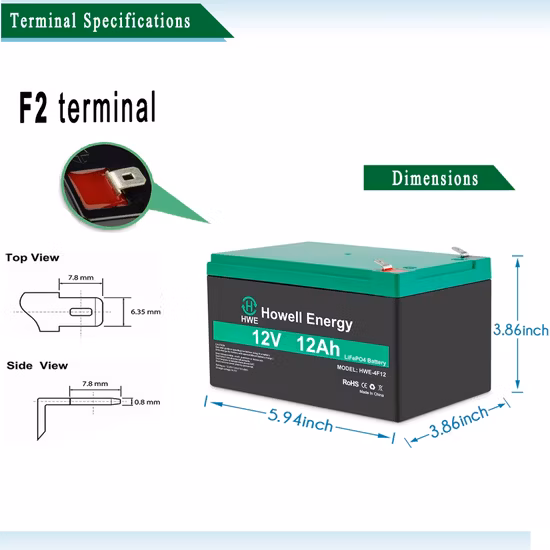 Shenzhen Howell 12V 12ah Battery LiFePO4 for Solar Street Light